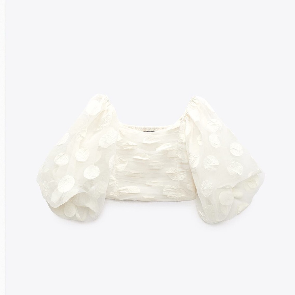 Balloon Sleeve Crop Top